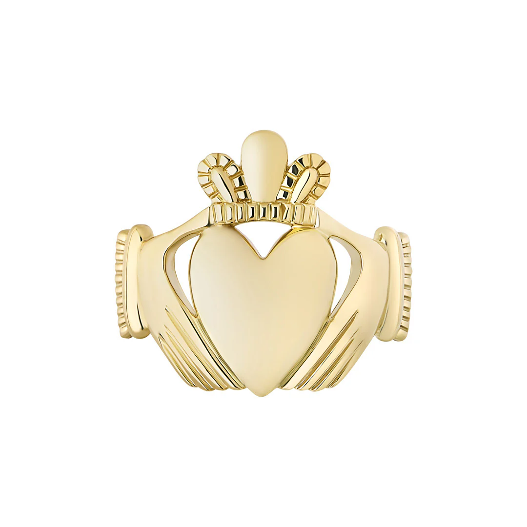 Gents Large Gold Claddagh Ring - Image 3