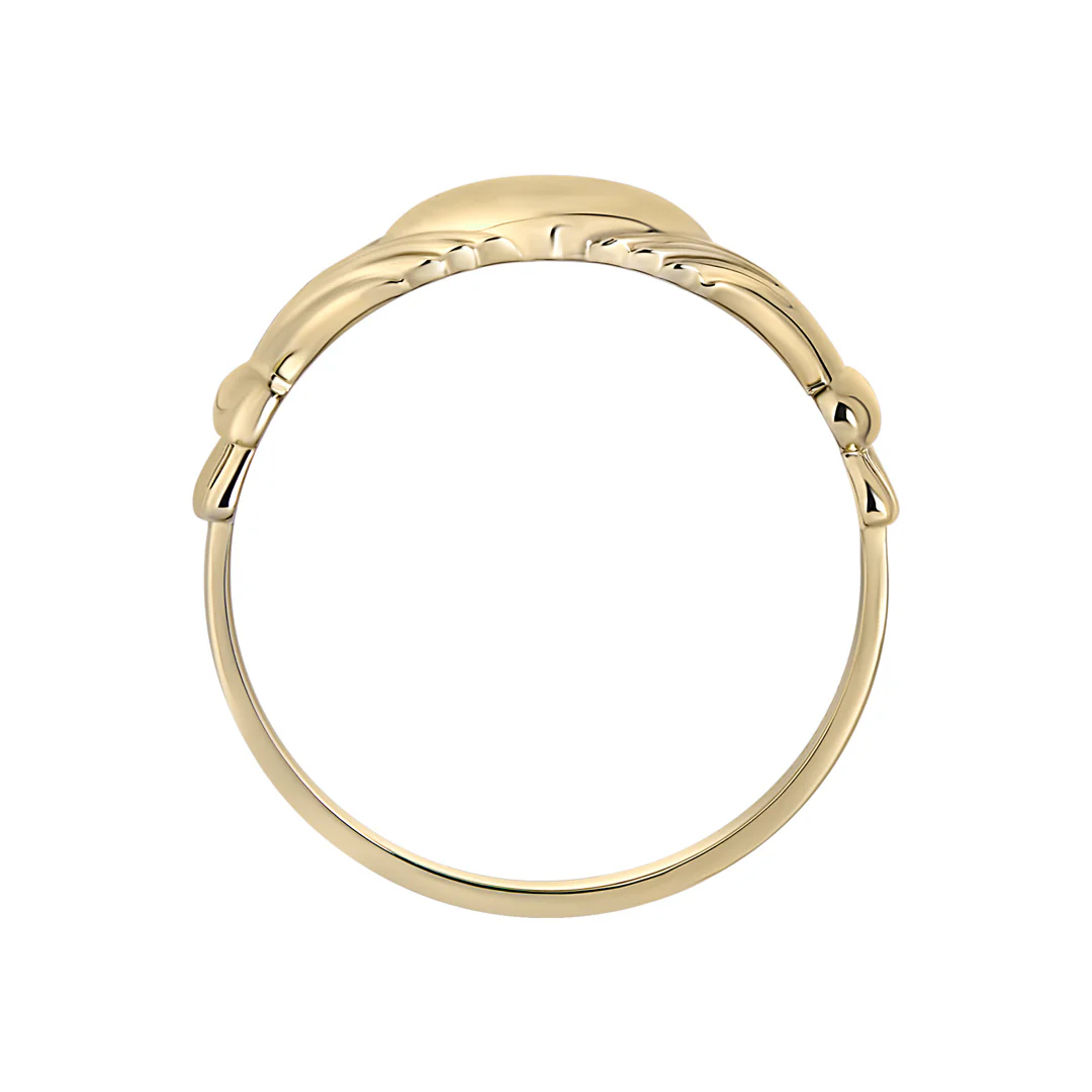 Gents Large Gold Claddagh Ring - Image 4