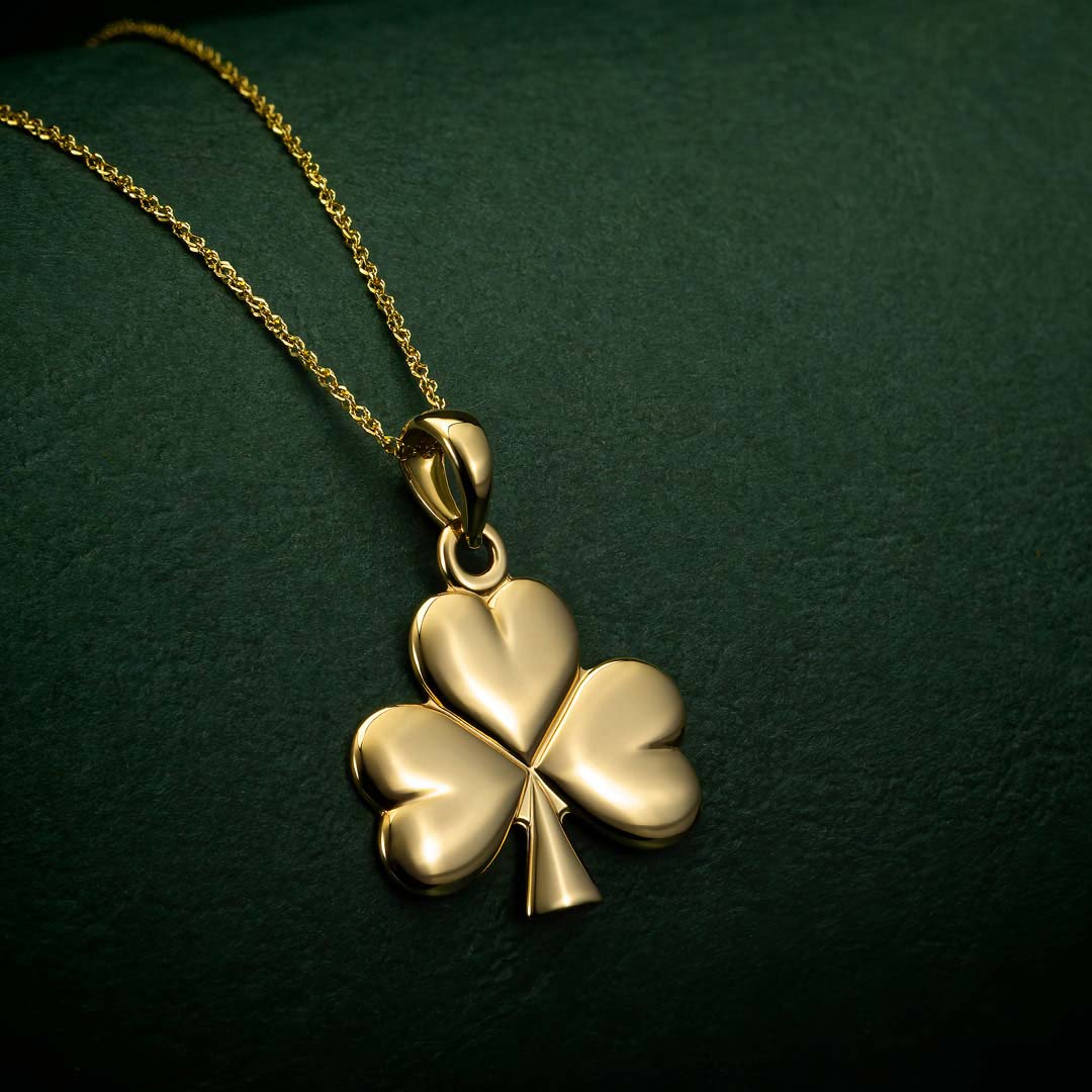 Gold Shiny Shamrock Pendant - Image 3
