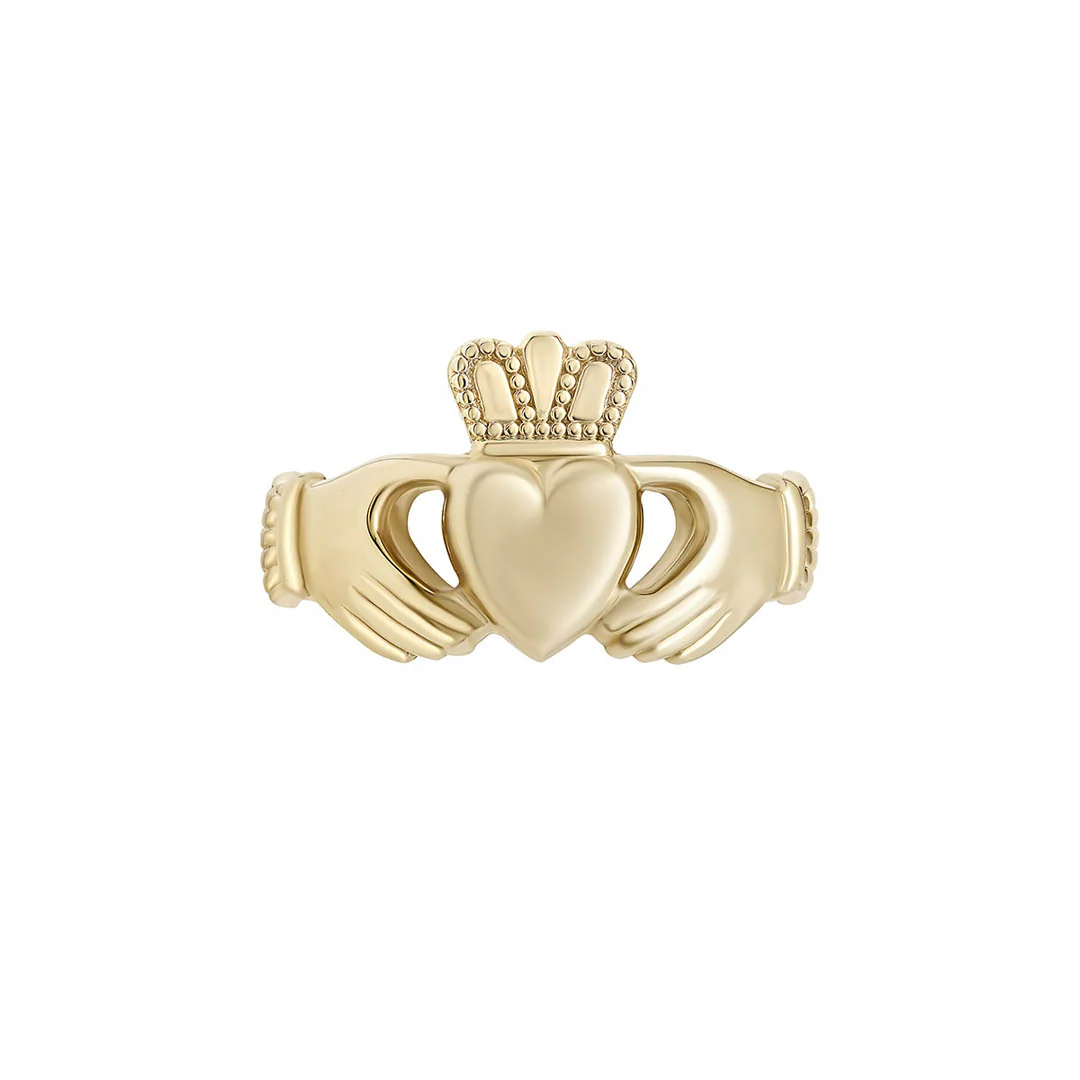 Gents Heavy Gold Claddagh Ring - Image 4