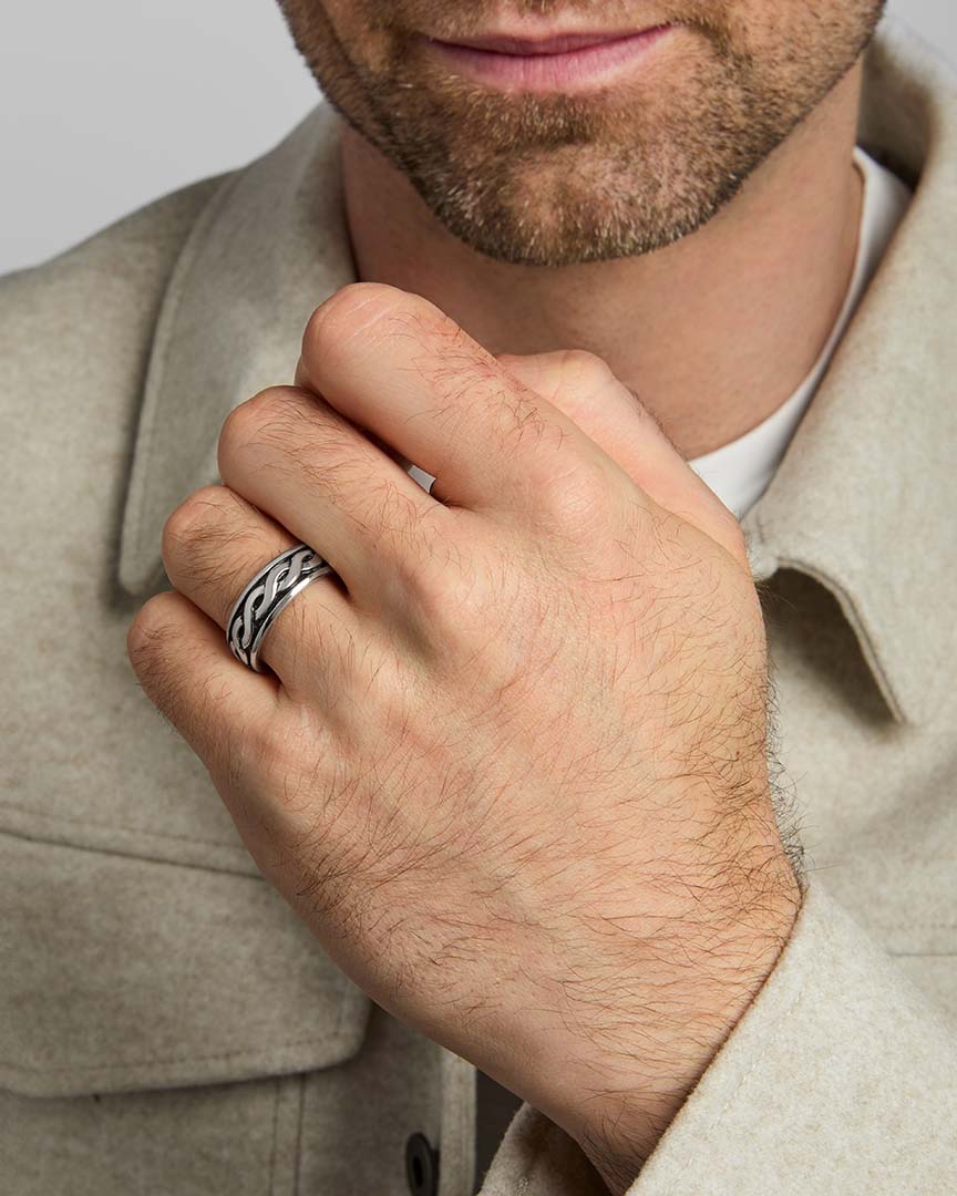 Gents Silver Celtic Ring - Image 3