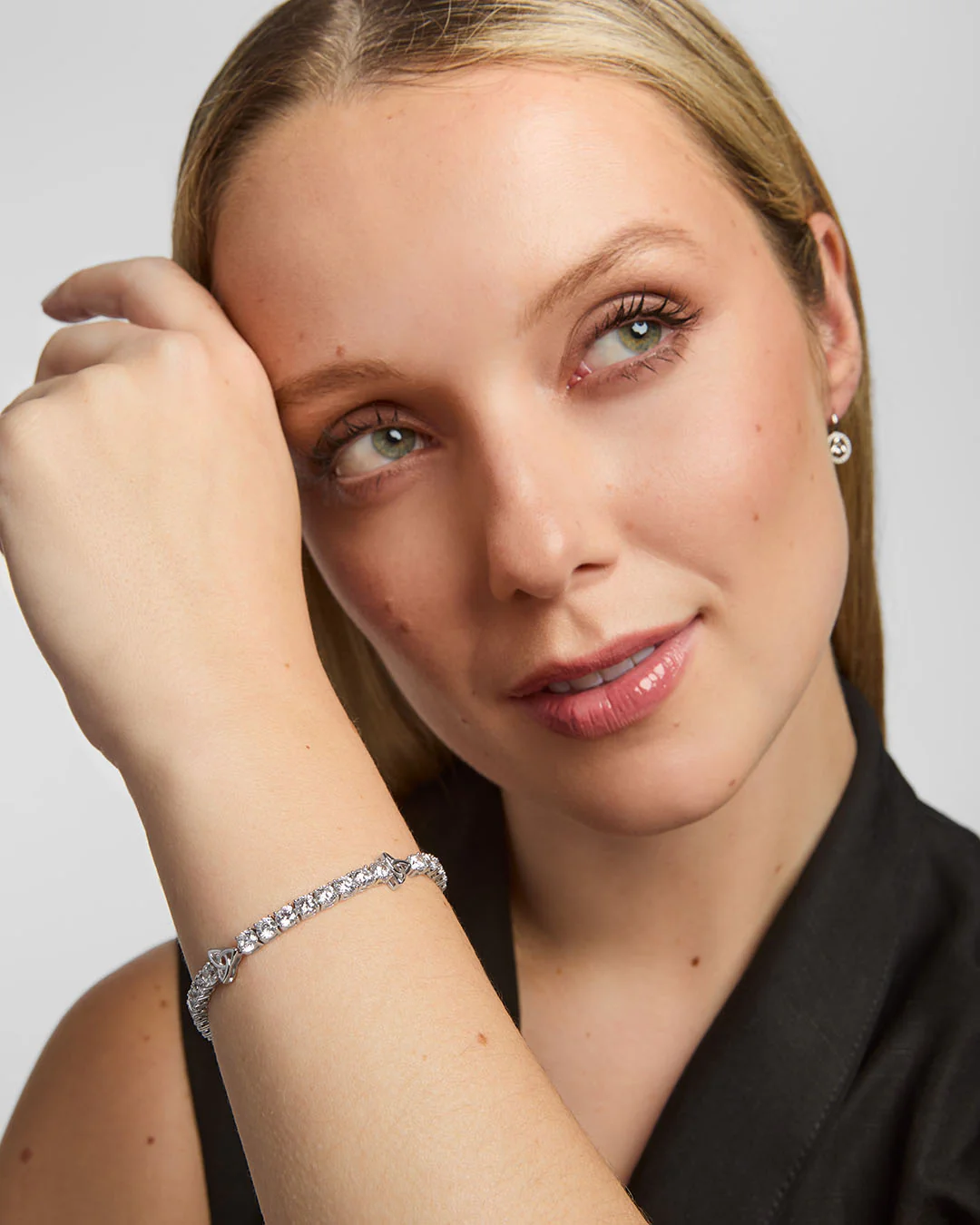 Silver Cz Trinity Knot Tennis Bracelet - Image 3