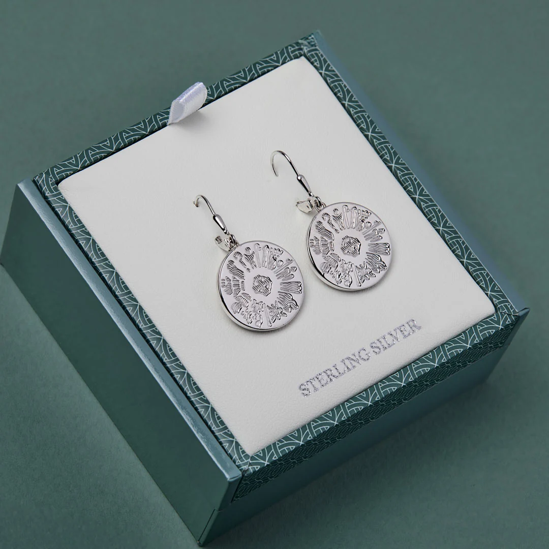 Silver History Of Ireland Disc Earrings - Image 4