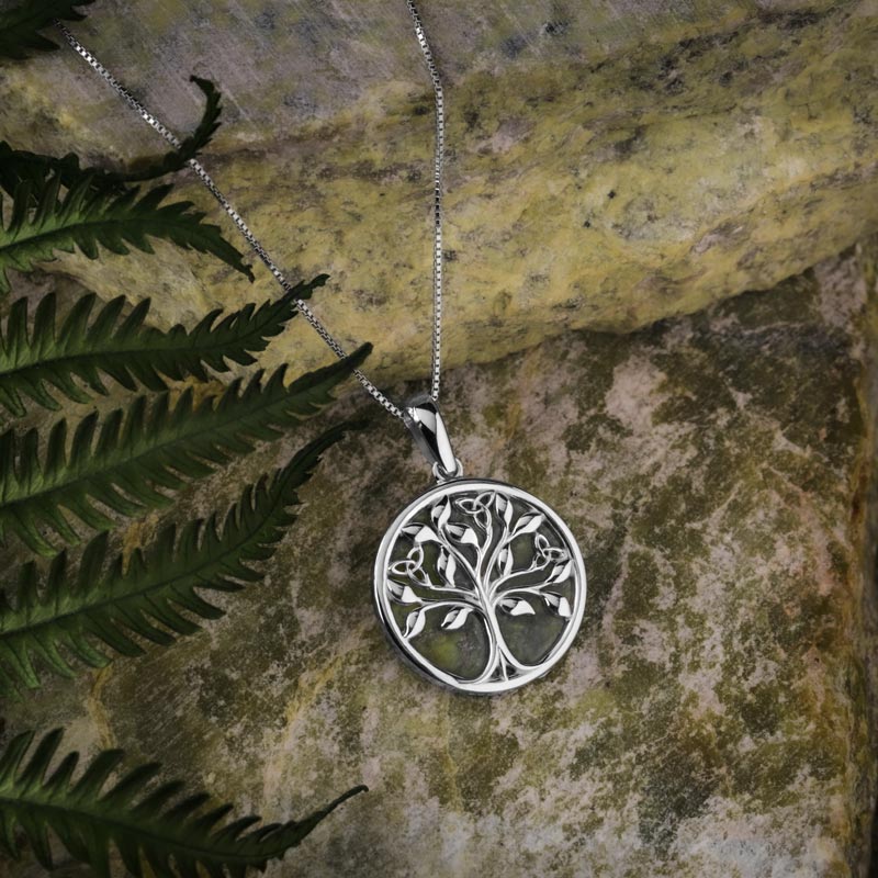 Silver Connemara Marble Tree Of Life Necklace - Image 3