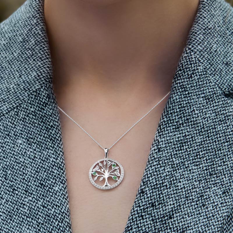 Crystal Illusion Silver Celtic Tree Of Life Necklace - Image 3
