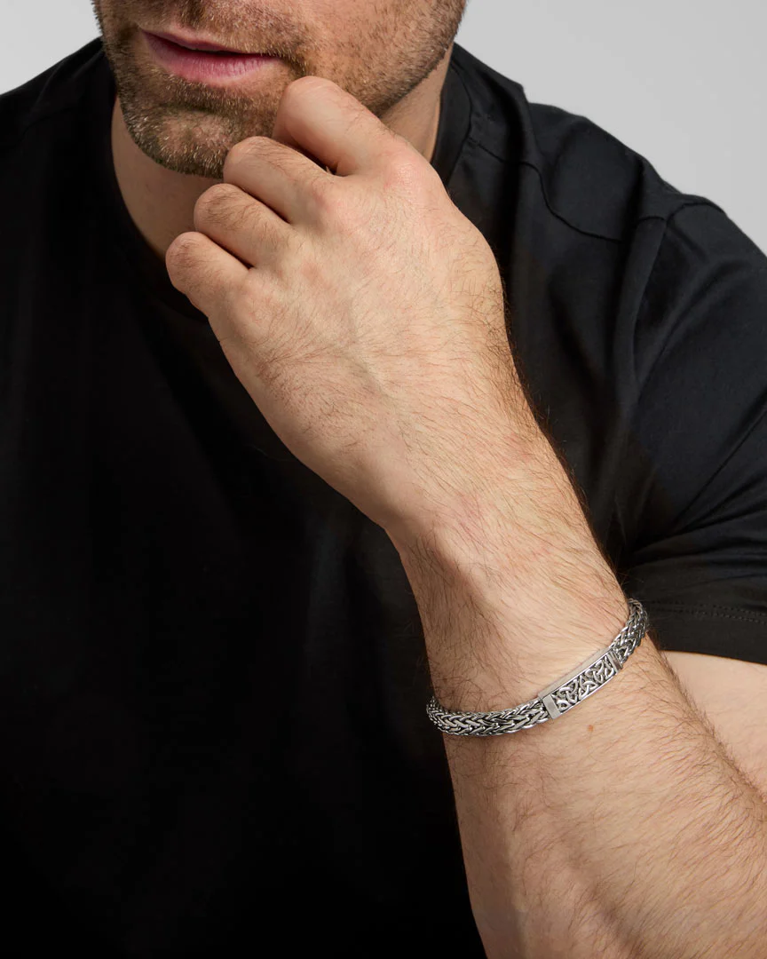 Men's Heavy Silver Trinity Knot Bracelet - Image 3